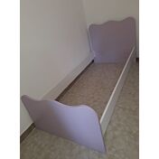  Letto singolo lilla di design linea onda