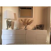 Madia linea onda con ante e cassetti in finitura Bianco