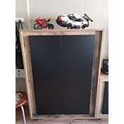 ACQUISTA ANCHE TU Madia Pedro di Design, 4 ante Alta, Moderna, finitura Pero e Nero