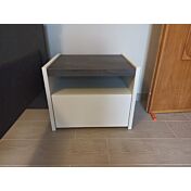 Conveniente Coppia di comodini finitura Bianco Opaco e Ossido, guide ammortizzate