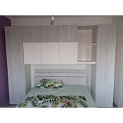 Conveniente Letto matrimoniale in legno grigio della collezione Like