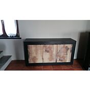 Innovativa Madia moderna nera e pero, 3 ante