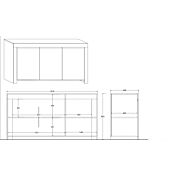 Credenza Moderna, Madia di Design, 3 ante, Bianco Lucido, Alba