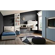 Zona studio camerette, finitura Bianco altea e Bronzo