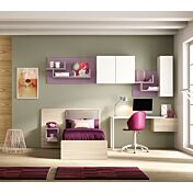 Scrivania per camerette bianca con pensile Olmo