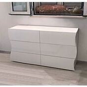 ACQUISTA ANCHE TU Comò moderno bianco laccato lucido a 6 cassetti sagomati 