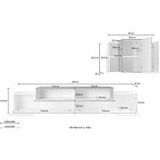 Economico Porta Tv L.240 cm con pensile sospeso in finitura Ardesia e Oak