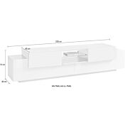 Innovativo Mobile porta tv Bianco, 2 ante 2 ribalte, larghezza 220 cm