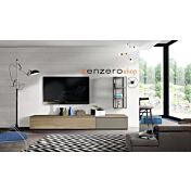 Parete attrezzata con base e libreria con telaio in ferro