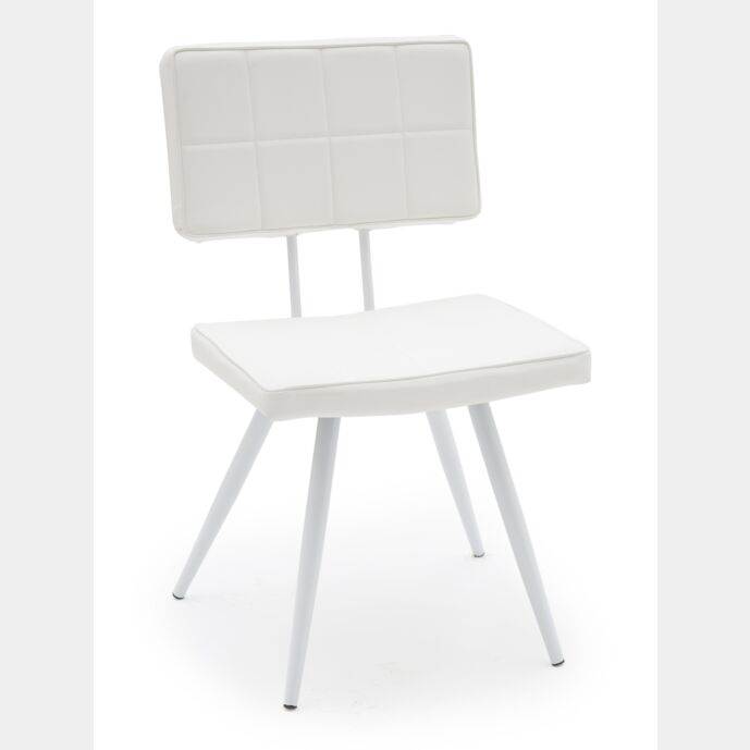 Sedia ecopelle Bianco di Design - texture a quadrati