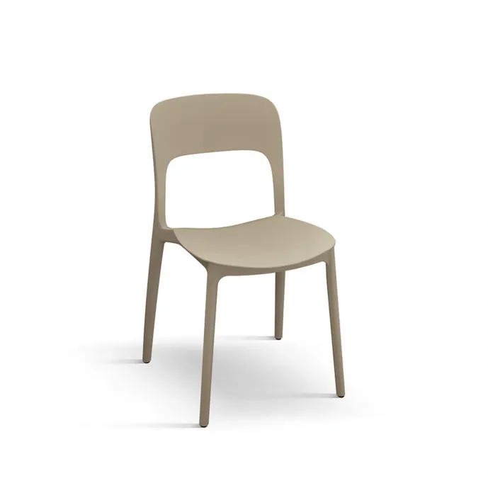 Sedia in polipropilene colore Tortora