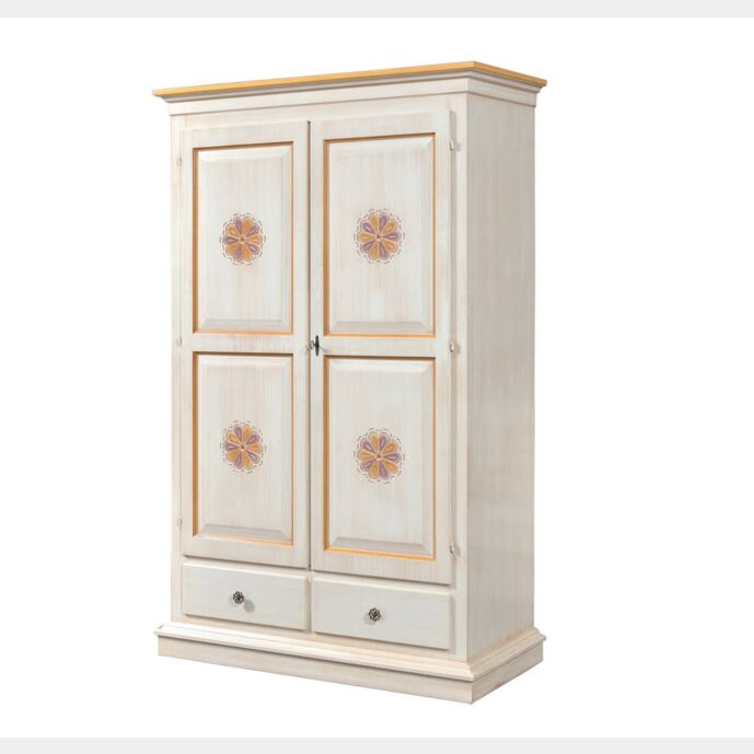 Armadio arte povera 2 porte intagliato con decori