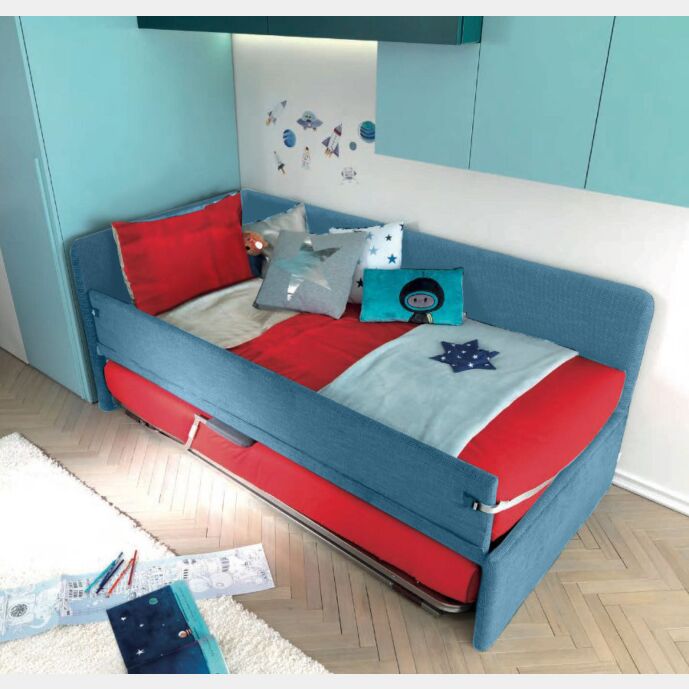 Divano letto Bravo con secondo letto a scomparsa Moretti Compact, Baltico