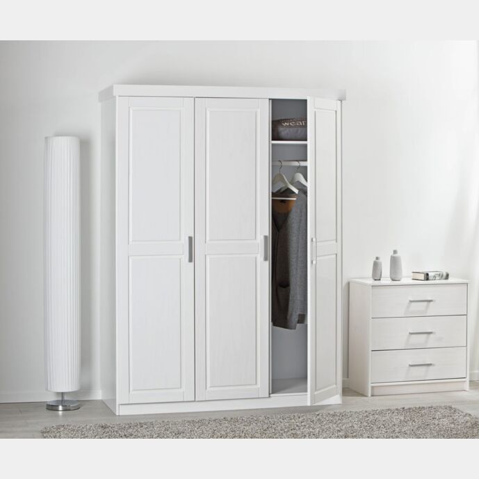 Armadio a 3 ante battenti in finitura bianco 