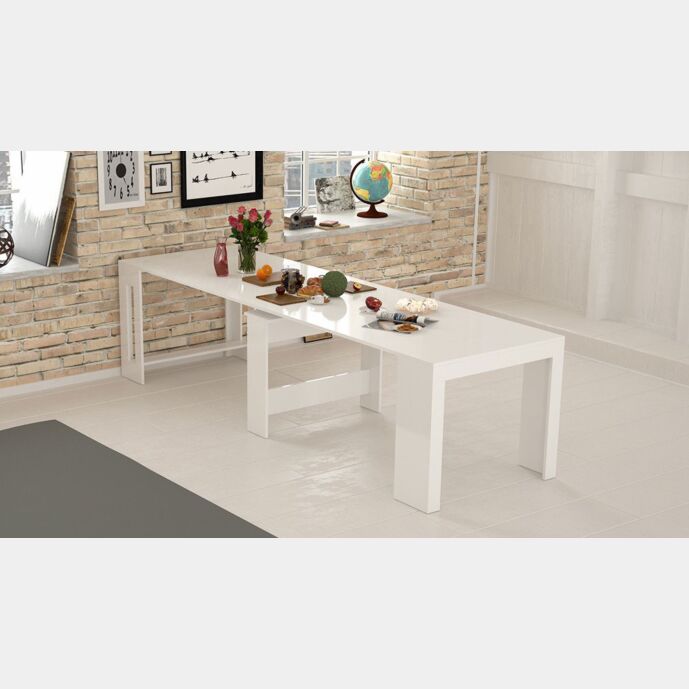 Consolle Pesciolino allungabile 3 metri, bianco lucido