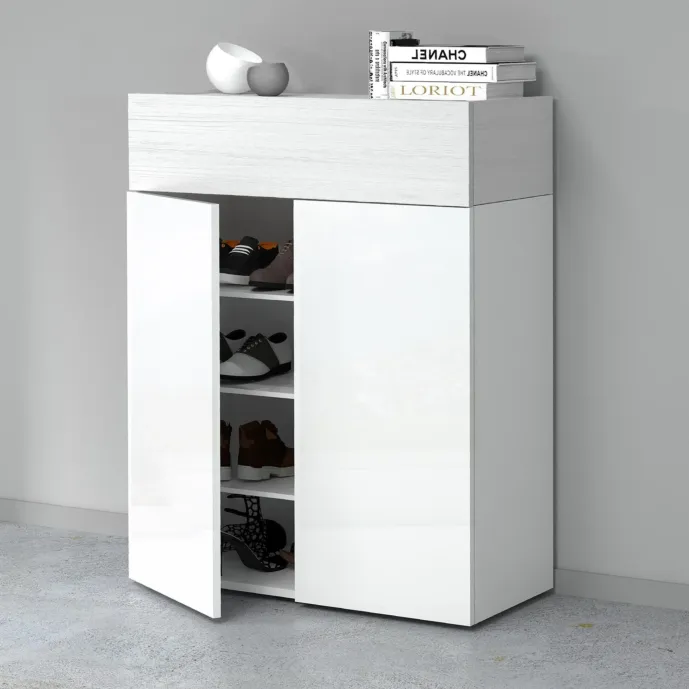 scarpiera bianco lucido