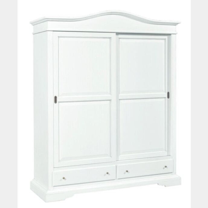 Armadio 2 porte scorrevoli e 2 cassetti, laccato opaco