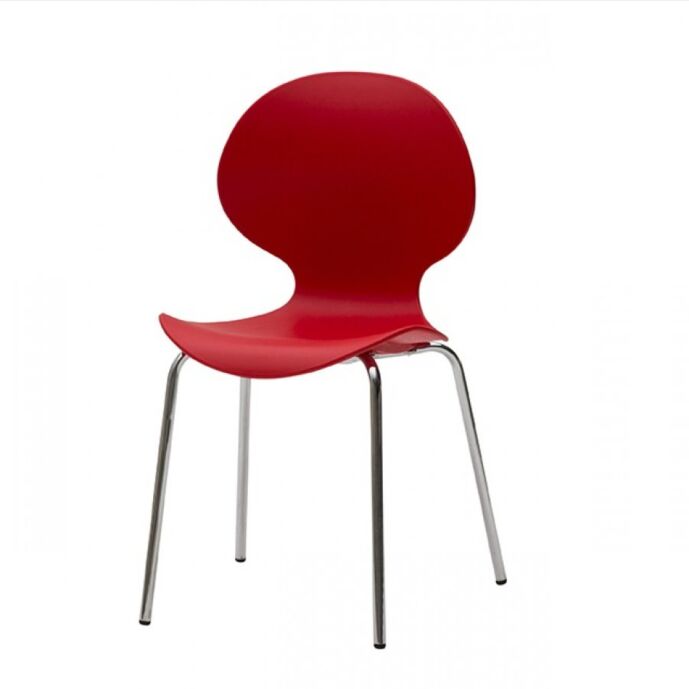 Sedia di Design in plastica con struttura in metallo - bianca