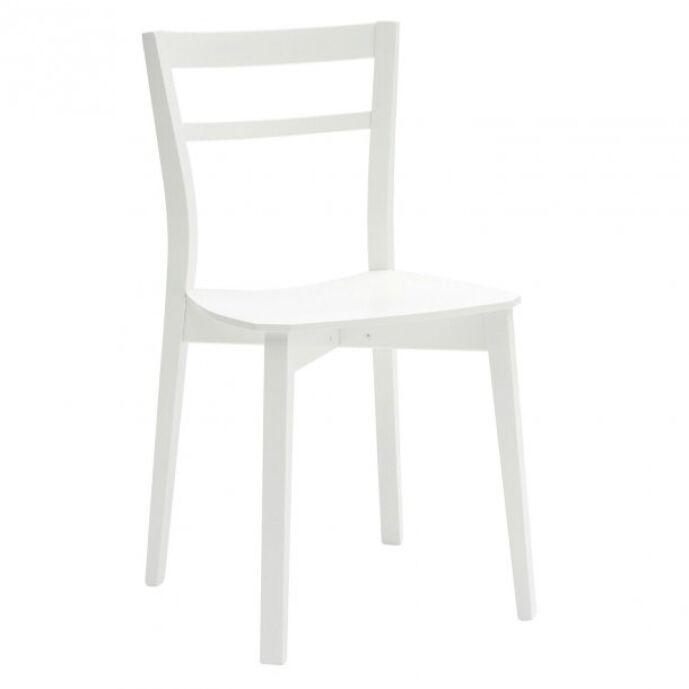 Sedia in legno bianca con fondino