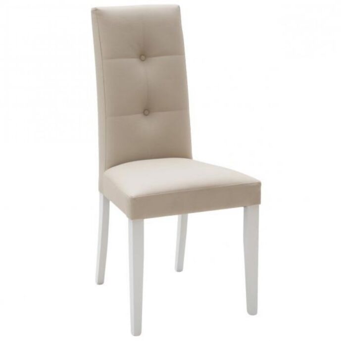 Sedia in ecopelle con bottoni - Beige