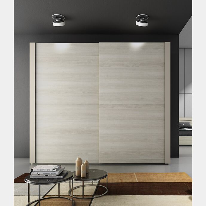 Armadio maxi Cigno con 2 ante scorrevoli in finitura Olmo e Tortora
