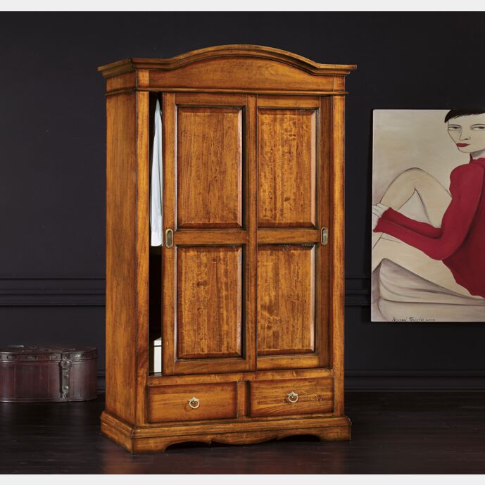 Armadio 2 porte scorrevoli in finitura Noce arte povera