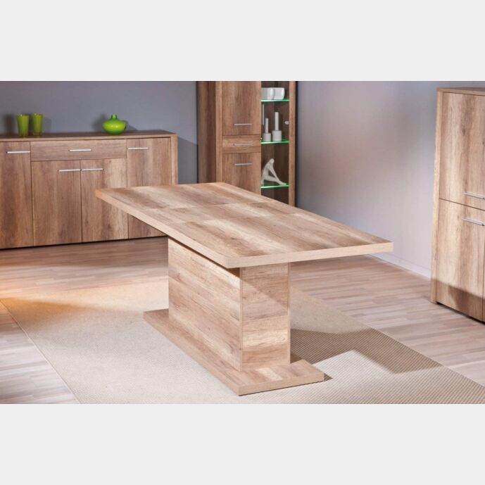 Tavolo allungabile in laminato, finitura rovere - 160x90 cm