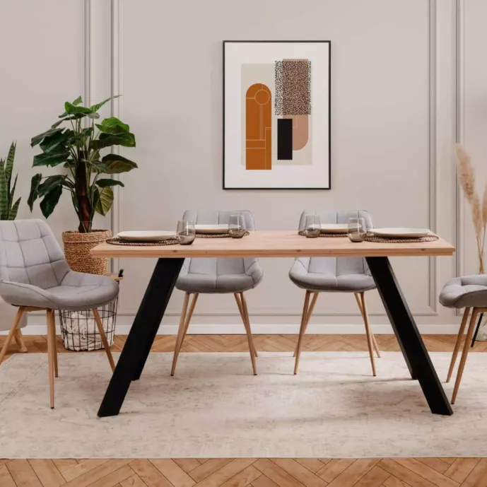 Tavolo nordik Rovere oak e Nero