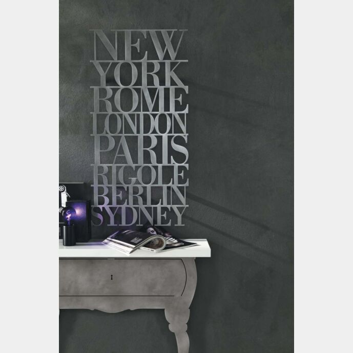 Lettering decoro murale, finitura antracite, Made in Italy Zenzero Shop