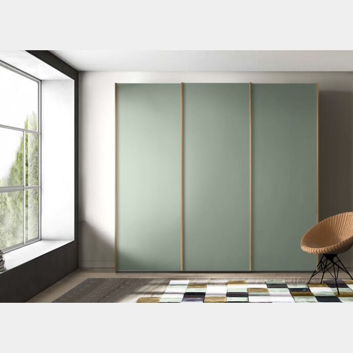 Armadio moderno a 3 ante scorrevoli in finitura Agave Zenzero Shop