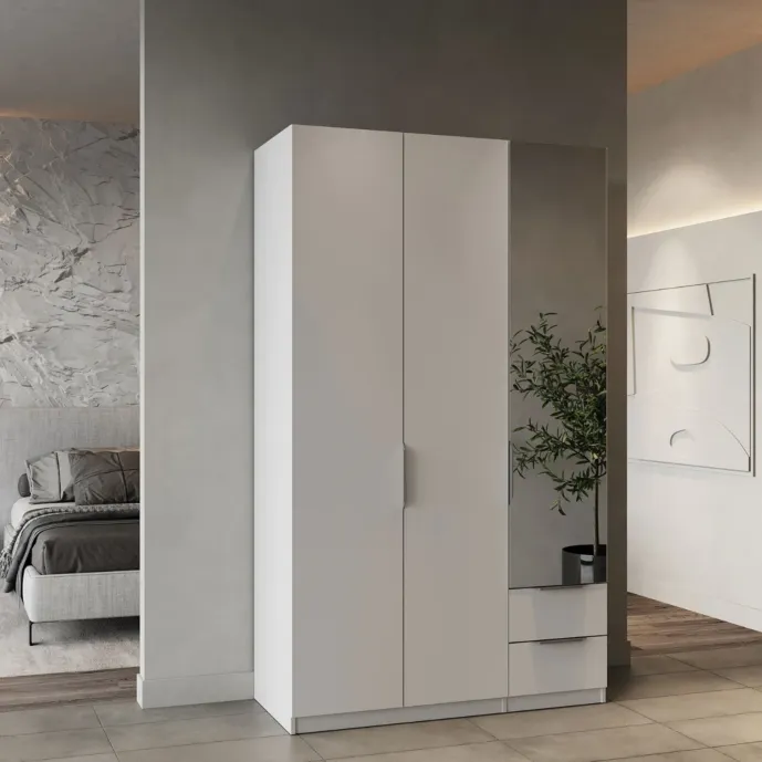 armadio multiuso con specchi