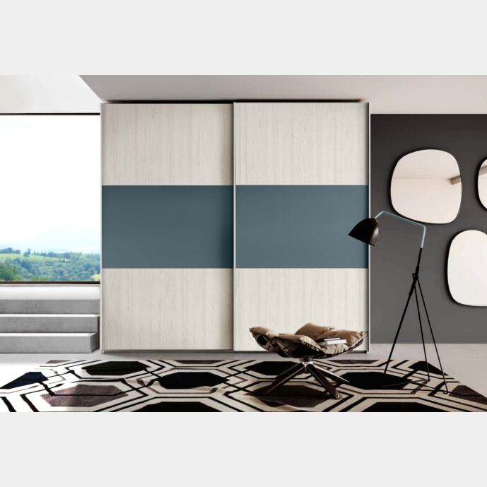 Armadio 2 ante scorrevoli, Petrolio e Bianco Altea Zenzero Shop