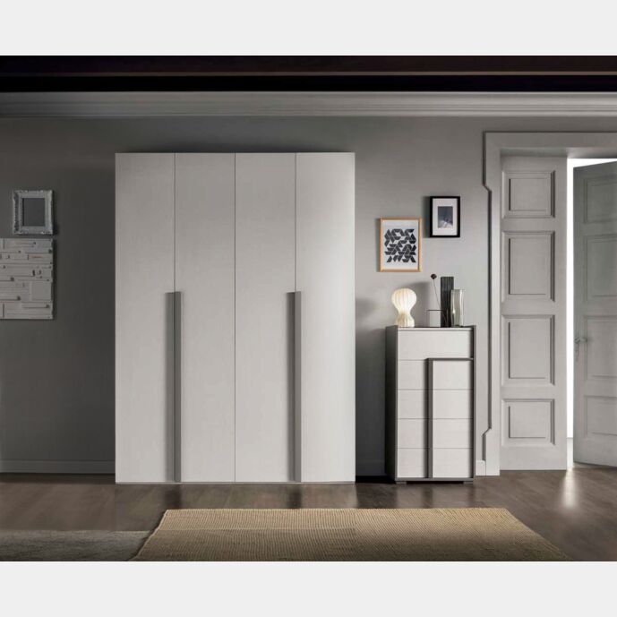 Armadio 4 ante battenti scontato, finitura Noce bianco