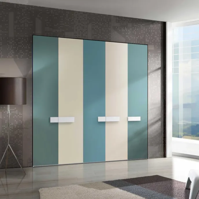 Armadio 5 ante battenti, L.230 H.246 P.61, Laccato Zenzero Shop