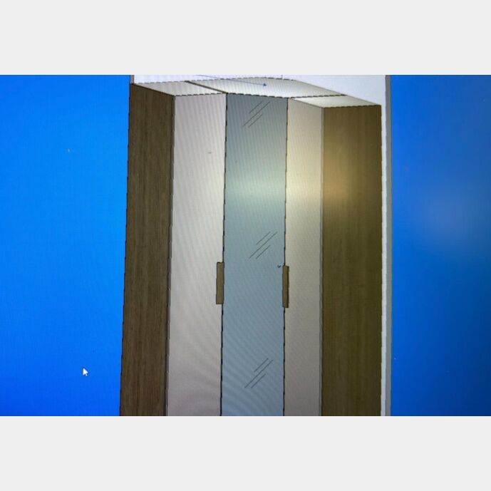 Progetto Armadio angolare Noce biondo e Orzo, Made in Italy