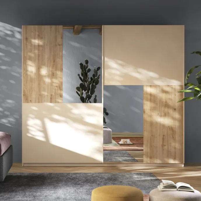 Armadio scorrevole in finitura Cashmere e Cadiz Zenzero Shop