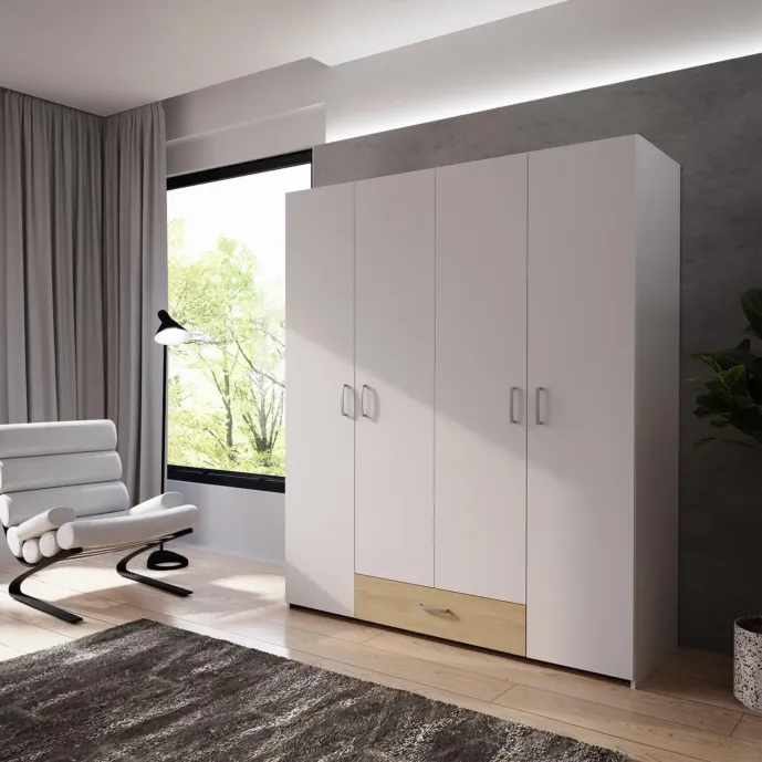 armadio 4 ante con cassetto