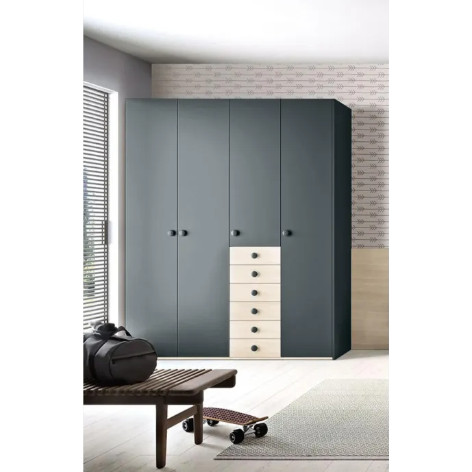 armadio con cassetti blu reale