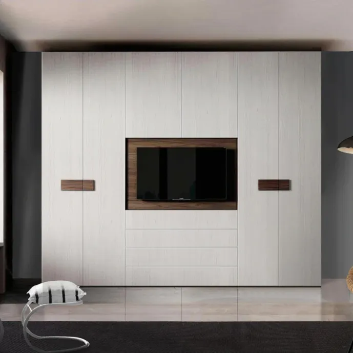 armadio vano tv noce