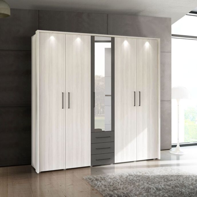 Armadio stile industry bicolore ante battenti