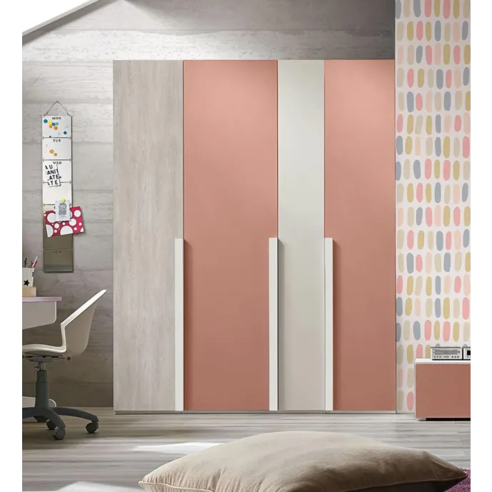 armadio rovere gessato e rosa