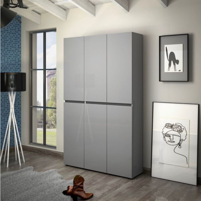 scarpiera grigia multiuso