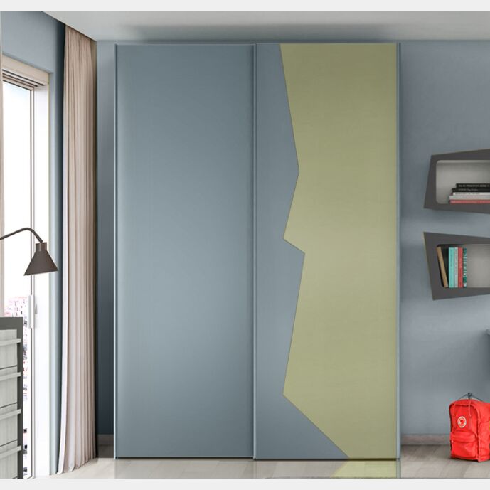 Armadio con 2 ante scorrevoli bicolore in finitura Oliva e Cadaques