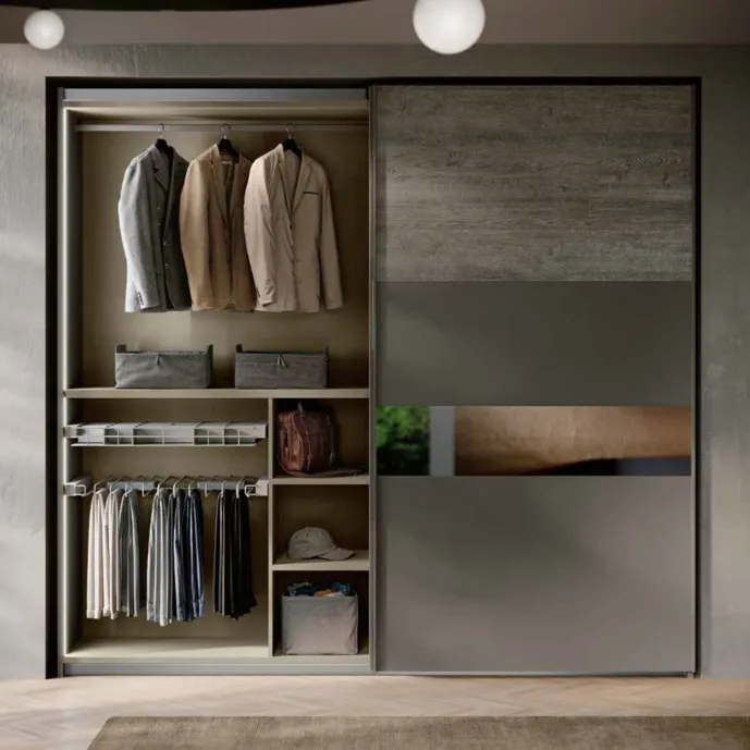 armadio scorrevole rovere grigio