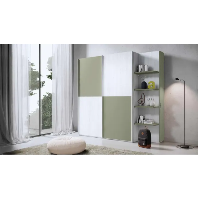 armadio salvia e bianco