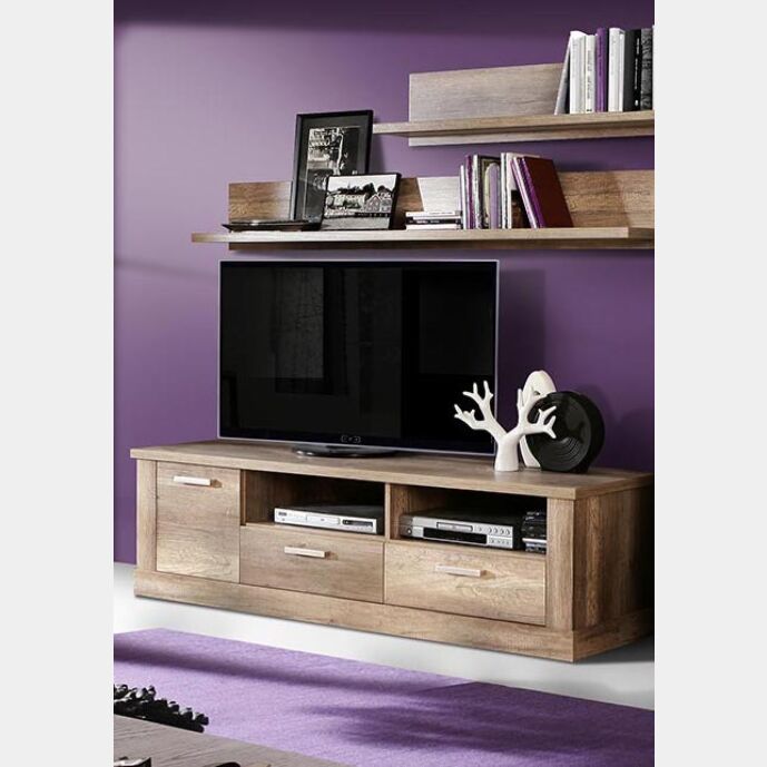 Mobile tv Rovere antico con un'anta, 2 cassetti