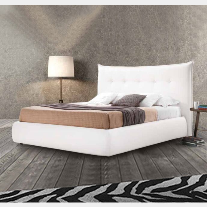 Letto matrimoniale contenitore prezzi scontati, letto in ecopelle bianca