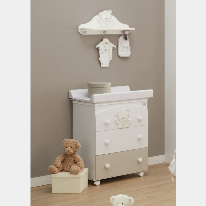 Bagnetto neonati Mr.Bear, Bianco e Choco con decori orsetto
