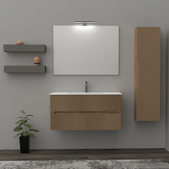 bagno rovere rigato