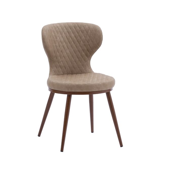 Sedia ecopelle Beige a rombi